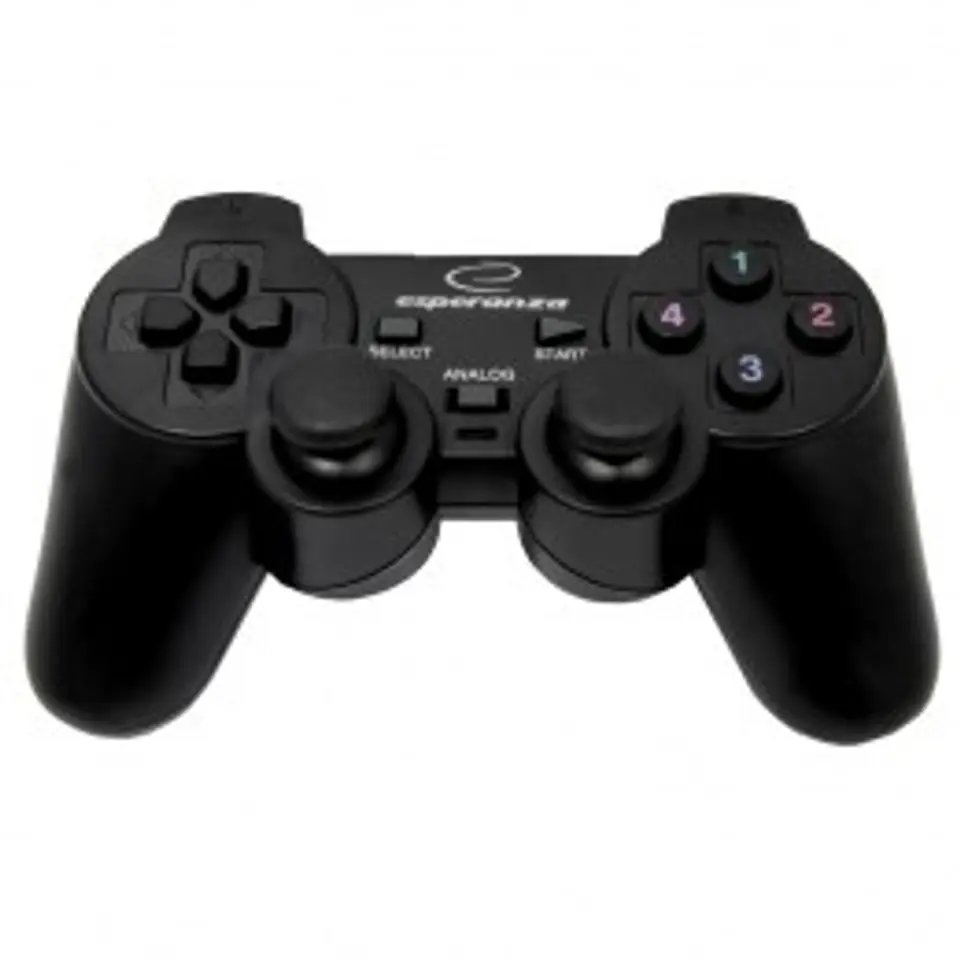 ⁨Esperanza EG106 Gaming Controller Joystick PC,Playstation 2,Playstation 3 Analogue / Digital USB 2.0 Black⁩ at Wasserman.eu