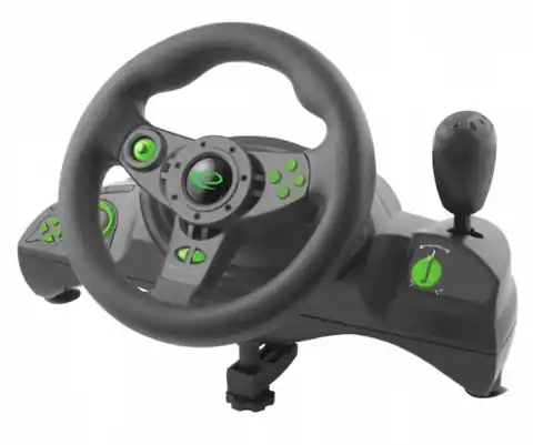 ⁨Esperanza EGW102 Gaming Controller Steering wheel PC,Playstation 3 Digital USB Black,Green⁩ at Wasserman.eu