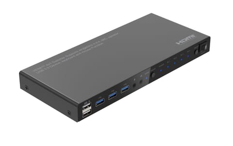 ⁨MicroConnect 4K@60Hz HDMI KVM switch, 4x1⁩ w sklepie Wasserman.eu