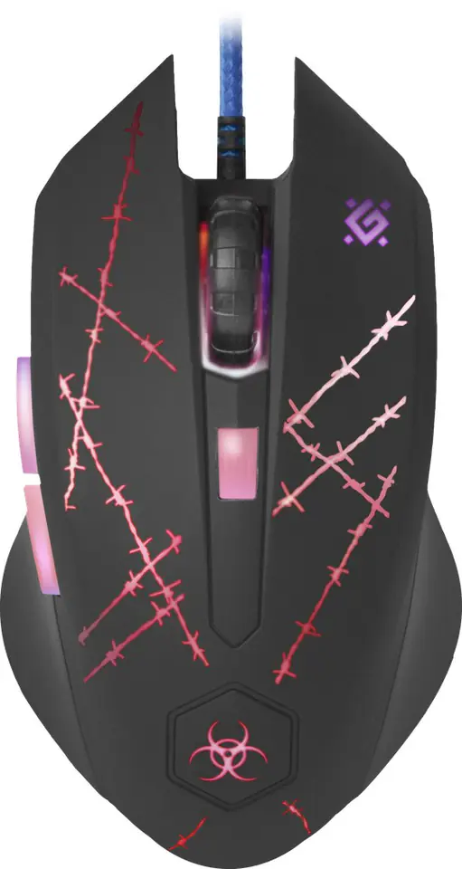 ⁨DEFENDER WIRED MOUSE FORCED GM-020L 800/1800/2400/3200 DPI 6P + PAD + GAME 52020⁩ at Wasserman.eu