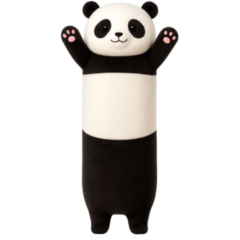⁨Pluszowa Maskotka Panda Poduszka Podłużna Wałek Biało Czarna 70cm⁩ w sklepie Wasserman.eu