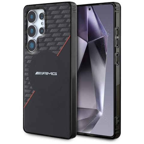 ⁨Etui AMG Double Layer Rhombs MagSafe do  Samsung Galaxy S25 Ultra czarno-czerwony⁩ w sklepie Wasserman.eu