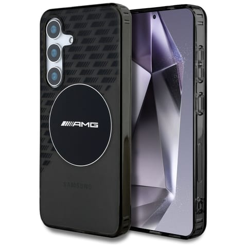 ⁨Etui AMG Transparent Rhombs MagSafe do   Samsung Galaxy S25 czarny⁩ w sklepie Wasserman.eu