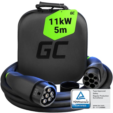 ⁨Green Cell EVKABGC03 electric vehicle charging cable Black Type 2 3 5 m⁩ at Wasserman.eu