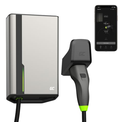 ⁨Green Cell EVGC021A2275 electric vehicle charging station Grey Aluminium Wall 3 Built-in display LED⁩ at Wasserman.eu