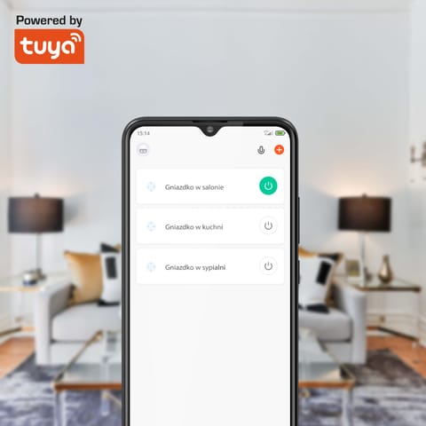⁨Gniazdo WiFi Kruger&Matz Connect P4 Białe Tuya⁩ w sklepie Wasserman.eu