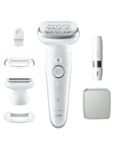 ⁨Braun Epilator | SES9-341 Silk-épil 9 | Operating time (max) 50 min | Number of power levels 2 | Wet & Dry | White⁩ w sklepie Wasserman.eu