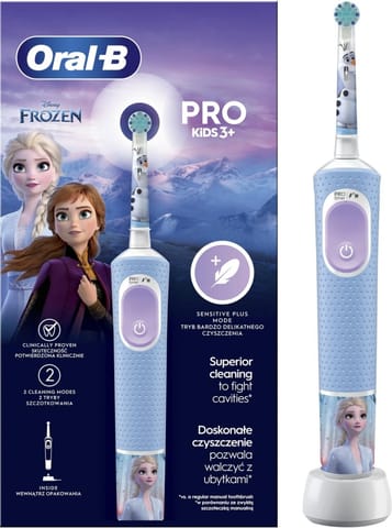 ⁨Oral-B | Vitality PRO Kids Frozen | Electric Toothbrush | Rechargeable | For children | Blue | Number of brush heads included 1 | Number of teeth brushing modes 2⁩ at Wasserman.eu