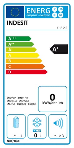 ⁨Zamrażarka Indesit UI6 2 S, E, wolnostojąca, wysokość 1,67 m, pojemność zamrażarki 245 l, srebrny | INDESIT⁩ w sklepie Wasserman.eu