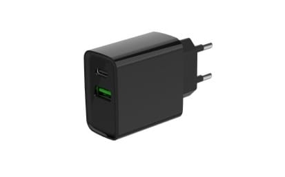 ⁨Gembird TA-UC-PDQC20-01-BK 2-port 20W Power Delivery USB type-C fast charger, black⁩ at Wasserman.eu