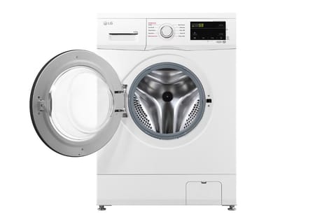 LG | Washing machine | F2J3WSBWE | Energy efficiency class E | Front loading | Washing capacity 6.5 kg | 1200 RPM | Depth 44 cm | Width 60 cm | LED | Steam function | Direct drive | White at Wasserman.eu
