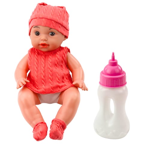 ⁨Lalka Bobas Z Butelką Do Karmienia Różowe Ubranko Dźwięki 30cm⁩ w sklepie Wasserman.eu