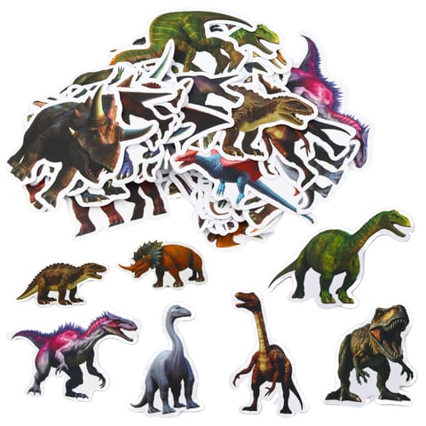 ⁨Zestaw Naklejek  Dla Dzieci Z Dinozaurami  4-7cm 50szt⁩ w sklepie Wasserman.eu