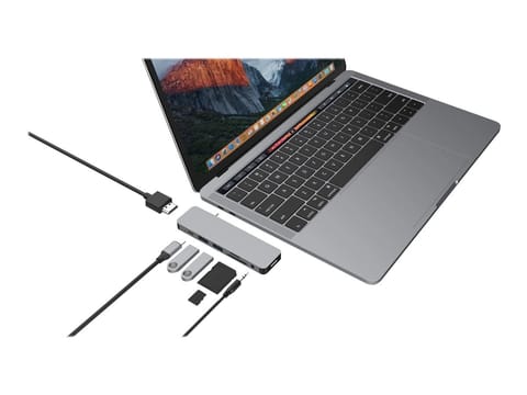 ⁨Hyper SOLO 7-in-1 USB-C HUB/4k HDMI/USB-A/MicroSD/AudioJack Grey⁩ at Wasserman.eu