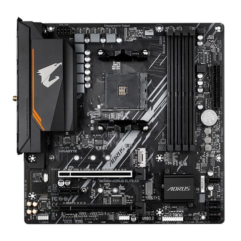 Gigabyte B550M AORUS ELITE AXG13 | Processor family AMD | Processor socket AM4 | DDR4 | Number of SATA connectors 4 at Wasserman.eu
