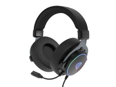 ⁨GENESIS NEON 764 RGB OVER-EAR HEADPHONES WITH MICROPHONE BACKLIGHT BLACK USB⁩ at Wasserman.eu