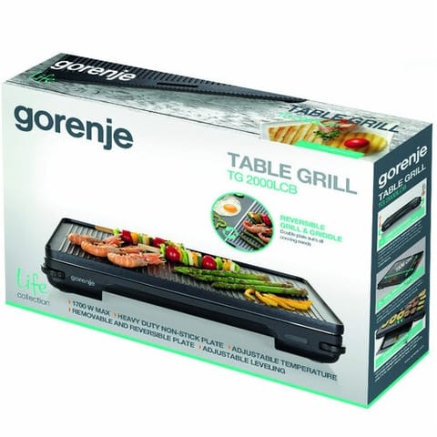 ⁨Gorenje | Grill | TG2000LCB | Table | 2000 W | Black⁩ at Wasserman.eu