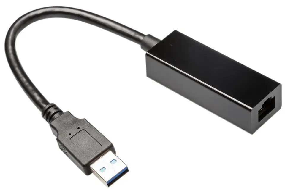 ⁨Adapter GEMBIRD NIC-U3-02 (USB 3.0 M - RJ45 F; kolor czarny)⁩ w sklepie Wasserman.eu