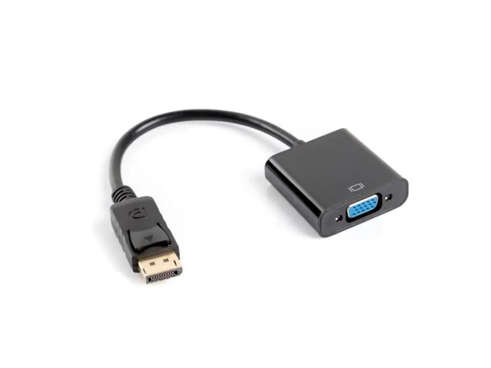 ⁨DisplayPort Adapter (M) -> VGA 15 pin (F) black on the cable⁩ at Wasserman.eu