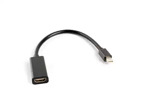 ⁨Lanberg AD-0005-BK video cable adapter 0.2 m Mini DisplayPort HDMI Type A (Standard) Black⁩ at Wasserman.eu