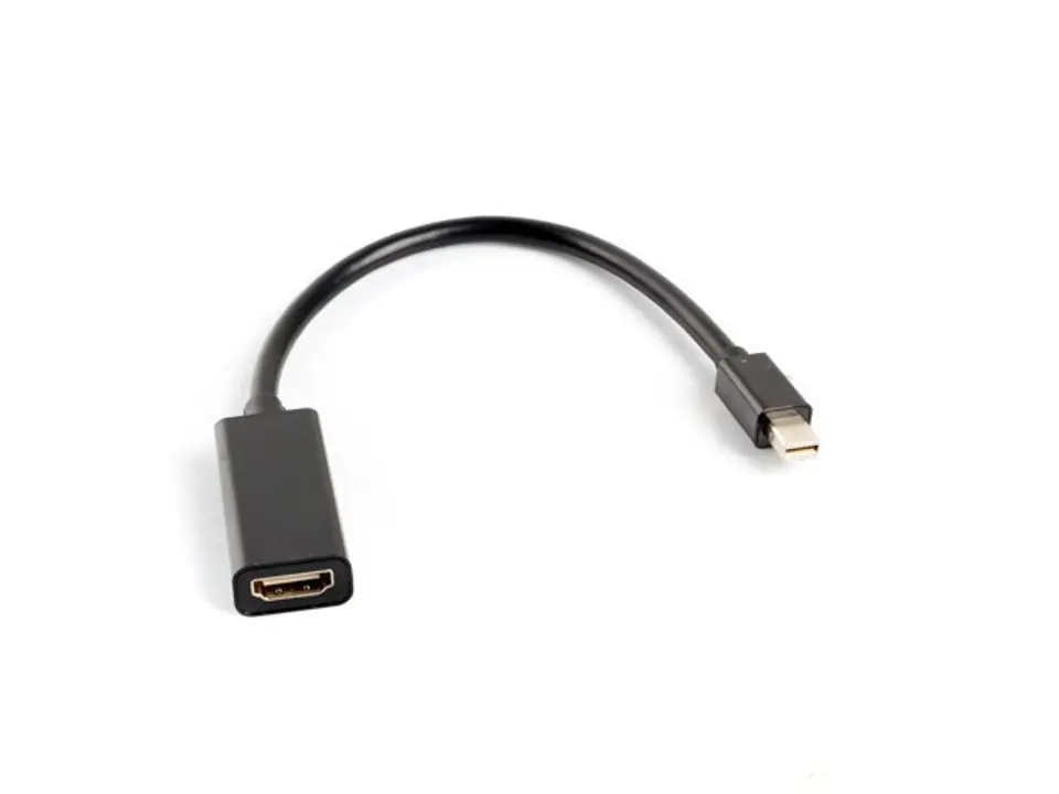 ⁨Adapter Lanberg AD-0005-BK (Mini DisplayPort M - HDMI F; 0,20m; kolor czarny)⁩ w sklepie Wasserman.eu