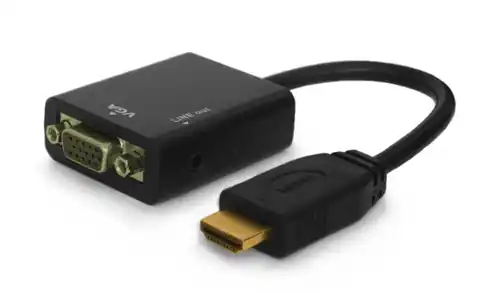 ⁨Adapter SAVIO cl-23 (HDMI M - D-Sub (VGA) F; 0,20m; kolor czarny)⁩ w sklepie Wasserman.eu