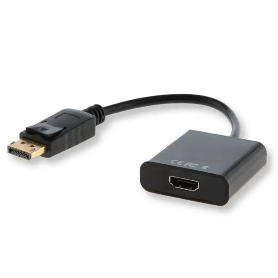 ⁨Adapter SAVIO cl-55 (HDMI F - DisplayPort M; 0,10m; kolor czarny)⁩ w sklepie Wasserman.eu