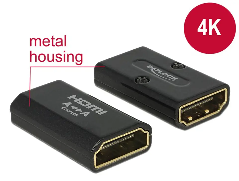 DELOCK ADAPTER HDMI (F) -> HDMI (F) BECZKA CZAARNY 4K 65659 w sklepie Wasserman.eu