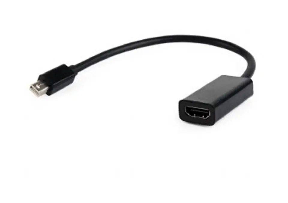 ⁨Adapter GEMBIRD A-MDPM-HDMIF-02 (Mini DisplayPort M - HDMI F; 0,15m; kolor czarny)⁩ w sklepie Wasserman.eu