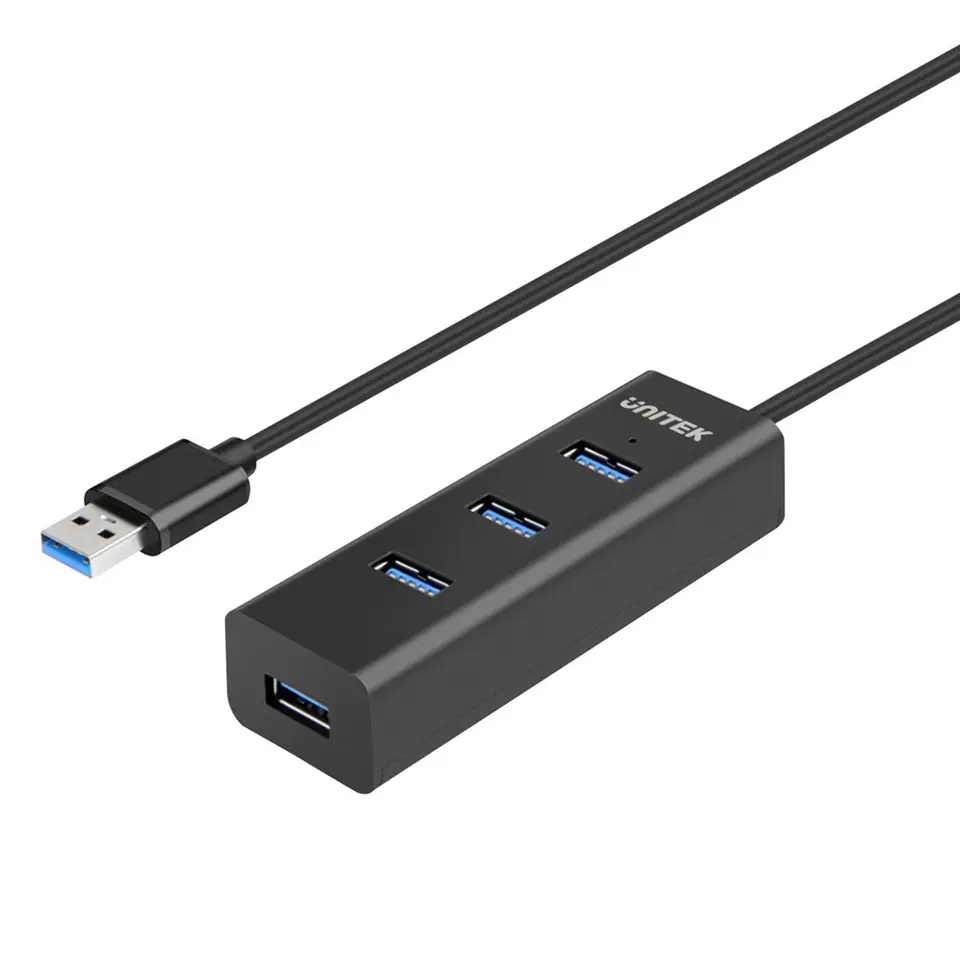 ⁨UNITEK Y-3089 interface hub USB 3.2 Gen 1 (3.1 Gen 1) Type-A 5000 Mbit/s Black⁩ at Wasserman.eu