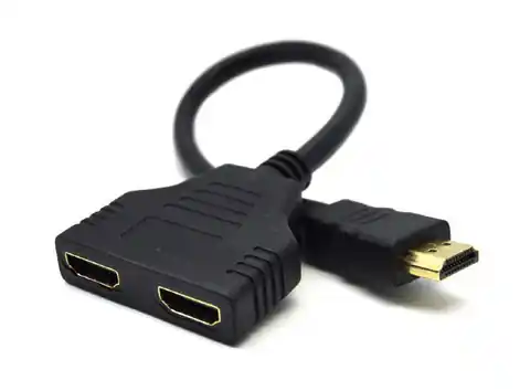⁨Adapter GEMBIRD DSP-2PH4-04 (HDMI M - 2x HDMI F; 0,20m; kolor czarny)⁩ w sklepie Wasserman.eu