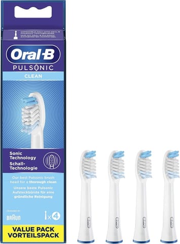 ⁨ORAL-B Pulsonic Clean Replacement sonic toothbrush heads 4 pc(s) White⁩ at Wasserman.eu
