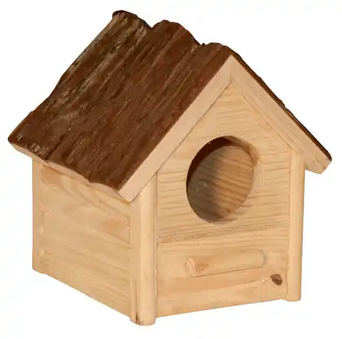 ⁨KERBL Domek dla chomika z naturalnego drewna 14x12x13cm [83165]⁩ w sklepie Wasserman.eu