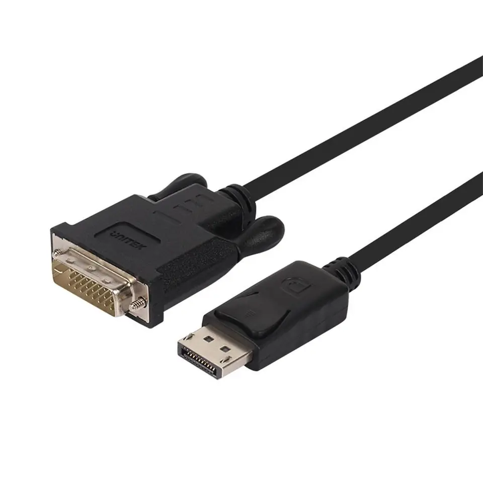 ⁨UNITEK Y-5118BA video cable adapter 1.8 m DisplayPort DVI Black⁩ at Wasserman.eu