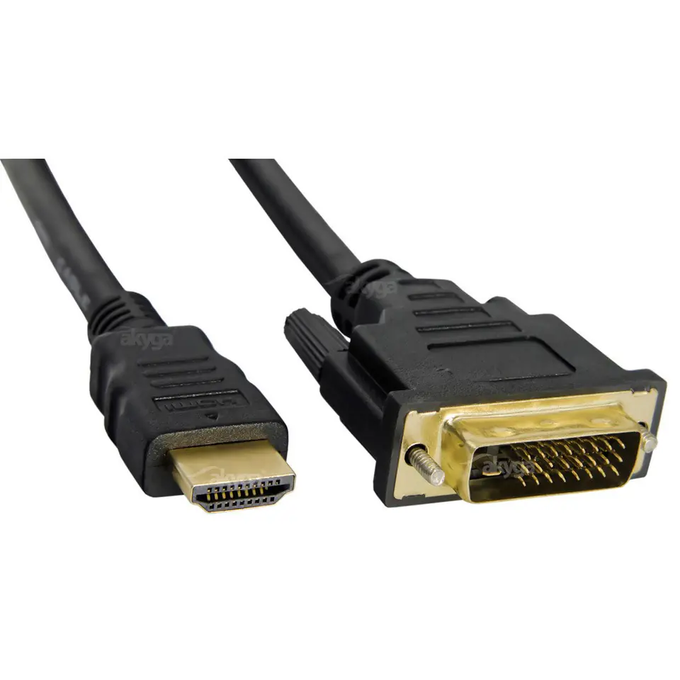 ⁨Akyga AK-AV-11 video cable adapter 1.8 m HDMI Type A (Standard) DVI-D Black⁩ at Wasserman.eu