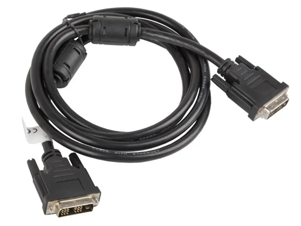⁨Kabel Lanberg CA-DVIS-10CC-0018-BK (DVI-D M - DVI-D M; 1,8m; kolor czarny)⁩ w sklepie Wasserman.eu
