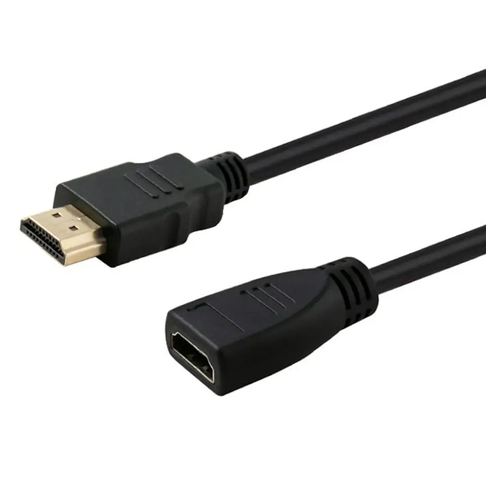 ⁨Przedłużacz z przesłoną SAVIO CL-132 (HDMI F - HDMI M; 1m; kolor czarny)⁩ w sklepie Wasserman.eu