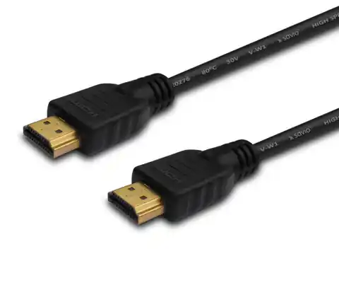 ⁨Kabel SAVIO cl-37 (HDMI M - HDMI M; 1m; kolor czarny)⁩ w sklepie Wasserman.eu