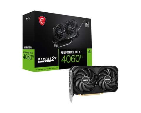 ⁨MSI | GeForce RTX 4060 Ti VENTUS 2X BLACK 8G OC | NVIDIA | 8 GB | GeForce RTX 4060 Ti | GDDR6 | Porty HDMI w ilości 1 | PCI Expr⁩ w sklepie Wasserman.eu