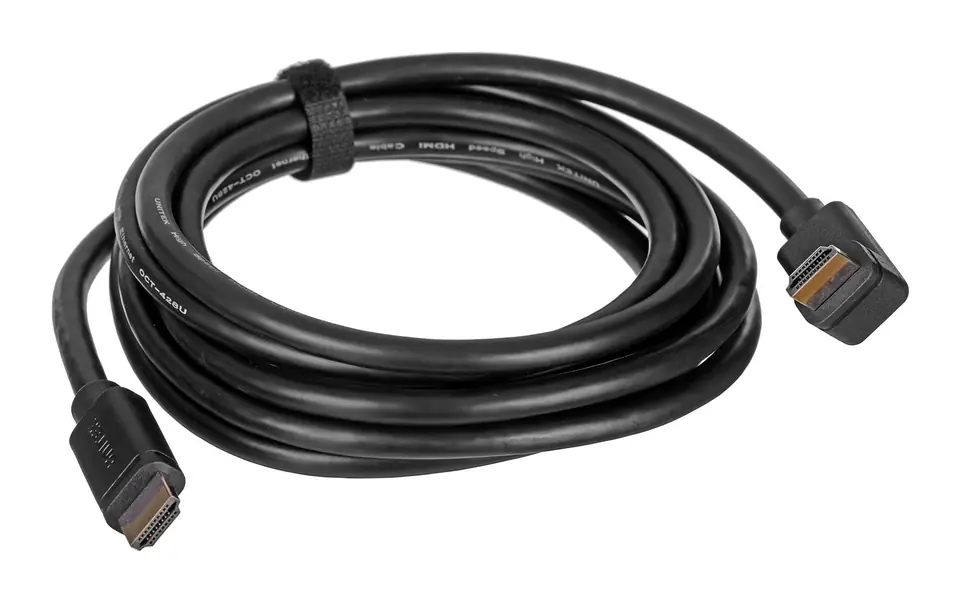 ⁨UNITEK KABEL KĄTOWY HDMI 2.0,90',4K60HZ,3M,Y-C1002⁩ w sklepie Wasserman.eu