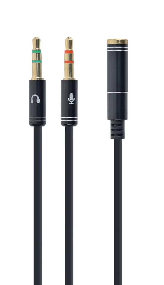 ⁨Gembird !Adapter audio stereo 3.5mm mini Jack/4PIN/ audio cable 0.2 m 2 x 3.5mm Black⁩ at Wasserman.eu