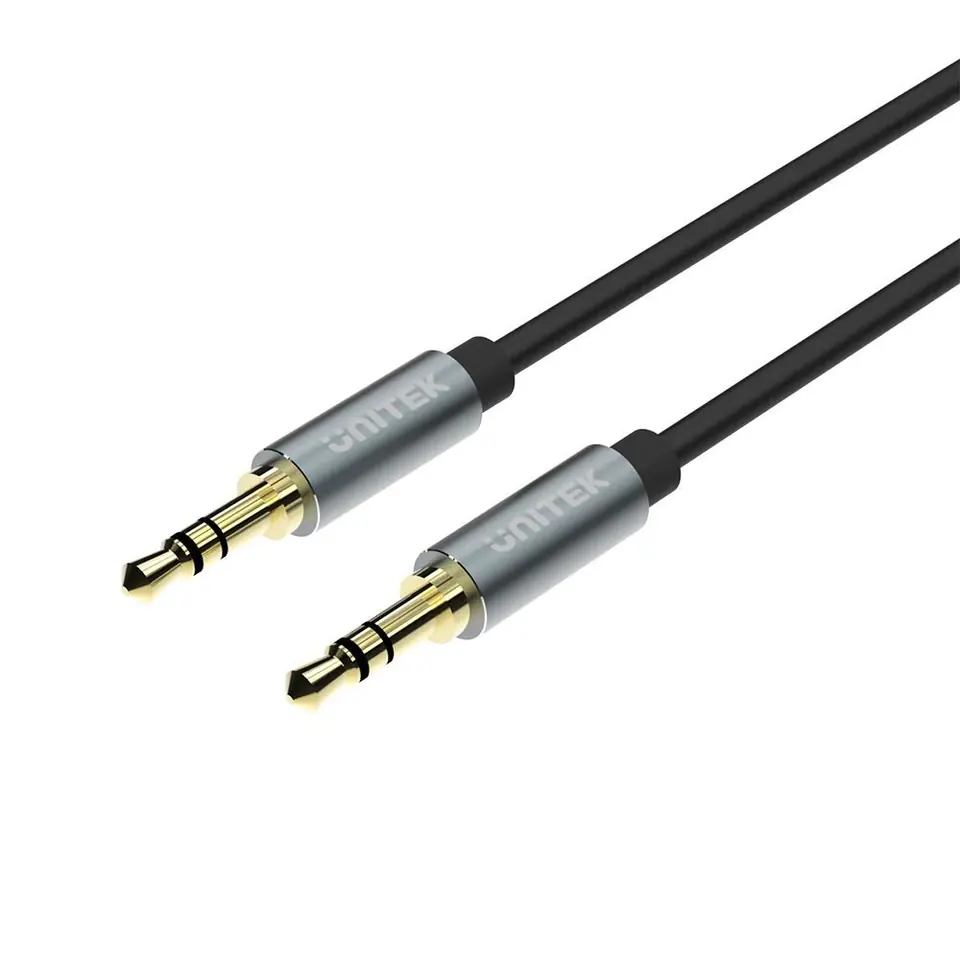 ⁨UNITEK Y-C922ABK audio cable 1.5 m 3.5mm Black, Grey⁩ at Wasserman.eu