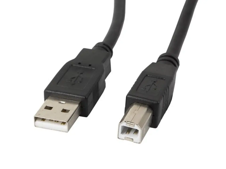 ⁨Kabel Lanberg CA-USBA-10CC-0050-BK (USB 2.0 M - USB 2.0 typu B M; 5m; kolor czarny)⁩ w sklepie Wasserman.eu