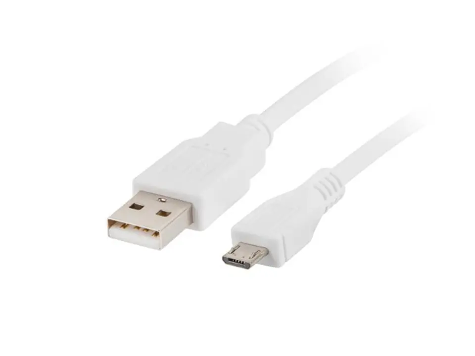 ⁨Kabel Lanberg CA-USBM-10CC-0018-W (USB 2.0 M - Micro USB M; 1,8m; kolor biały)⁩ w sklepie Wasserman.eu