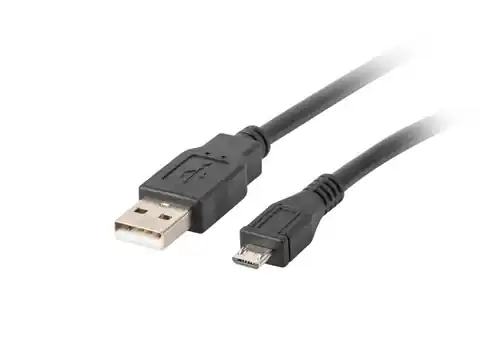 ⁨Lanberg CA-USBM-10CC-0010-BK USB cable 1 m USB 2.0 Micro-USB B USB A Black⁩ at Wasserman.eu