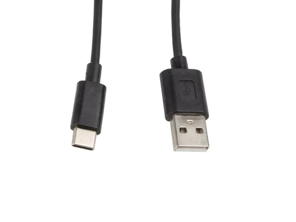 ⁨Kabel Lanberg CA-USBO-10CC-0010-BK (USB 2.0 typu A M - USB typu C M; 1m; kolor czarny)⁩ w sklepie Wasserman.eu