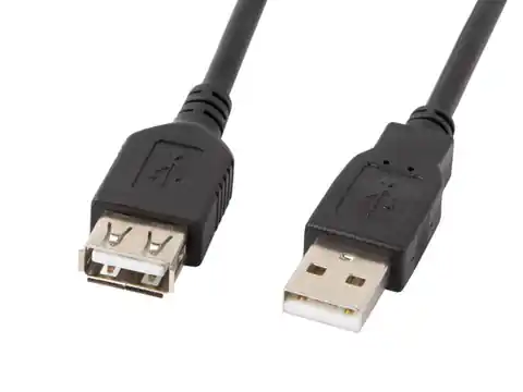 ⁨Kabel Lanberg CA-USBE-10CC-0018-BK (USB 2.0 M - USB 2.0 F; 1,8m; kolor czarny)⁩ w sklepie Wasserman.eu