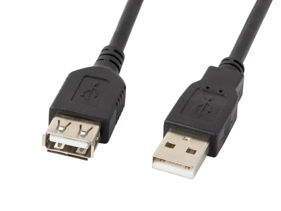 ⁨LANBERG USB EXTENSION CABLE 2.0 AM-AF 1.8M (BLACK) CA-USBE-10CC-0018-BK⁩ at Wasserman.eu