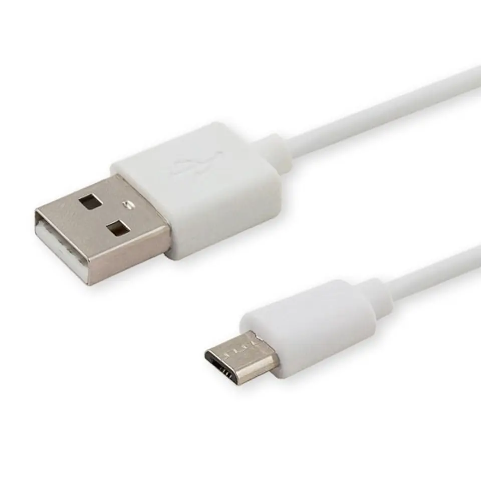 ⁨Kabel SAVIO CL-123 (Micro USB - USB 2.0 ; 1m; kolor biały)⁩ w sklepie Wasserman.eu