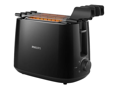 ⁨Philips | Daily Collection Toaster | HD2583/90 | Number of slots 2 | Housing material Plastic | Black⁩ at Wasserman.eu